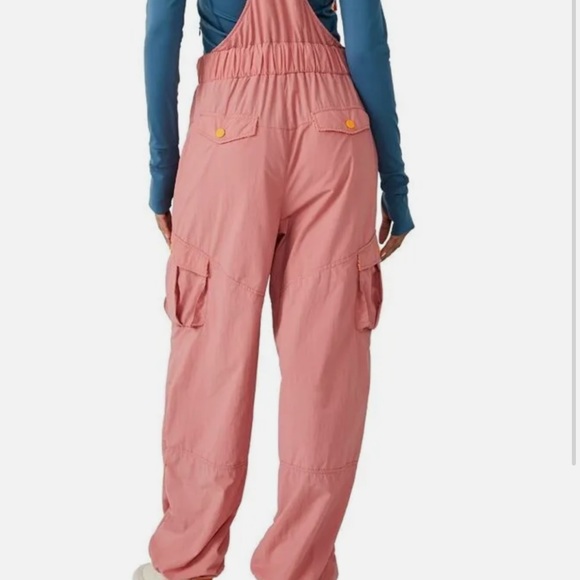 NWT free people pink and orange overalls - Picture 4 of 15